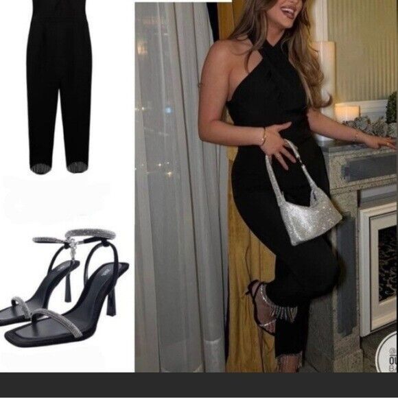 ZARA NWT WOMAN HALTER NECK JUMPSUIT WITH RHINESTONE FRINGING REF:0387/196 XS - Picture 3 of 7
